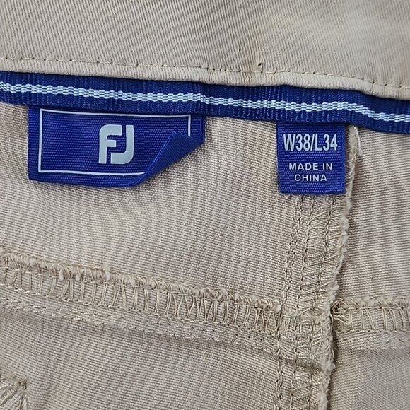 NEW Footjoy Pants Men's 38x34 Tan NWT Sueded Cotton Twill 5 Pocket Straight Leg - Picture 16 of 16